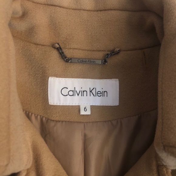 Calvin Klein | Tan Wool Coat | Size: 6 - Picture 6 of 8
